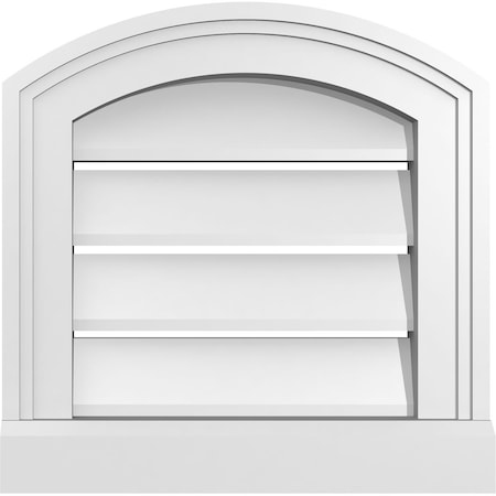 Ekena Millwork Arch Top Surface Mount PVC Gable Vent w/ 2"W x 2"P Brickmould Sill Frame, 12"W x 42"H GVPAR12X4203SN
